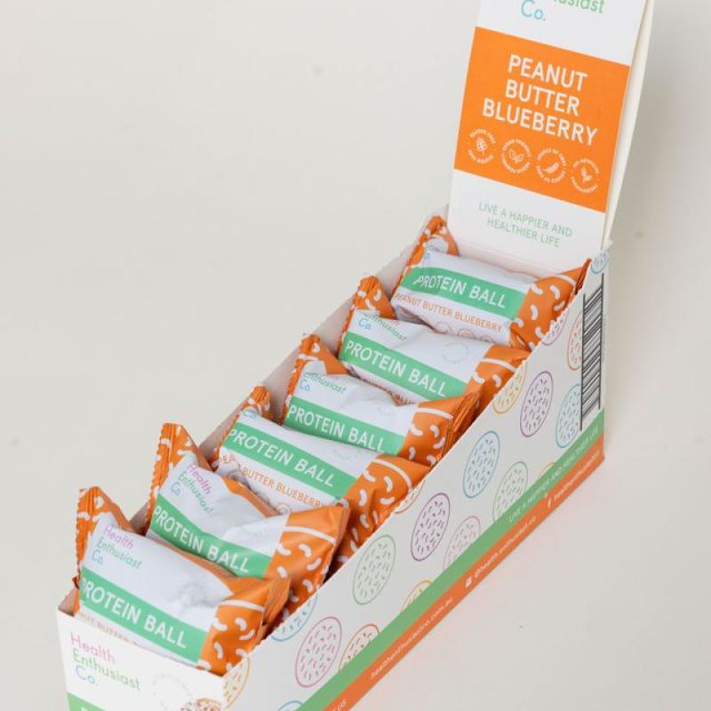 Peanut Butter Blueberry Protein Balls Individually Wrapped 12x40g