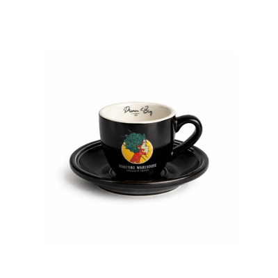 Cappuccino Cups 330ml Black Branded (set of 12)