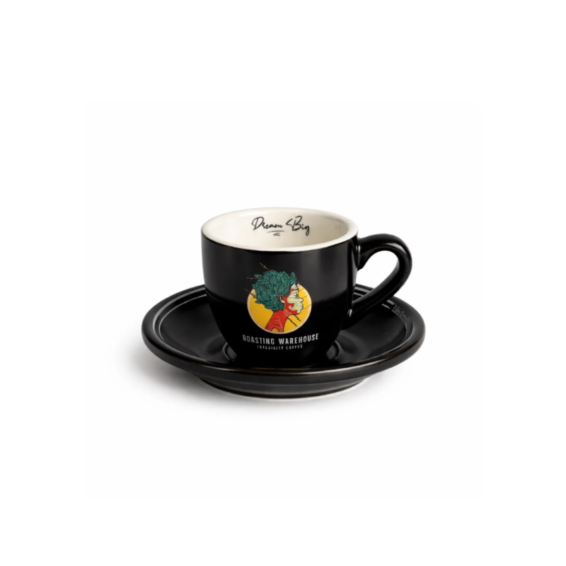 Cappuccino Cups 330ml Black Branded (set of 12)