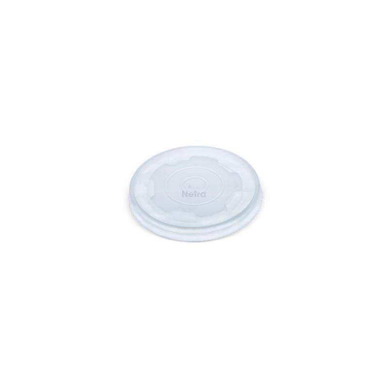 LID FLAT (PP) - ONETRAY - 90mm No Hole Clear / suits 8oz Paper Tub - 500/CTN