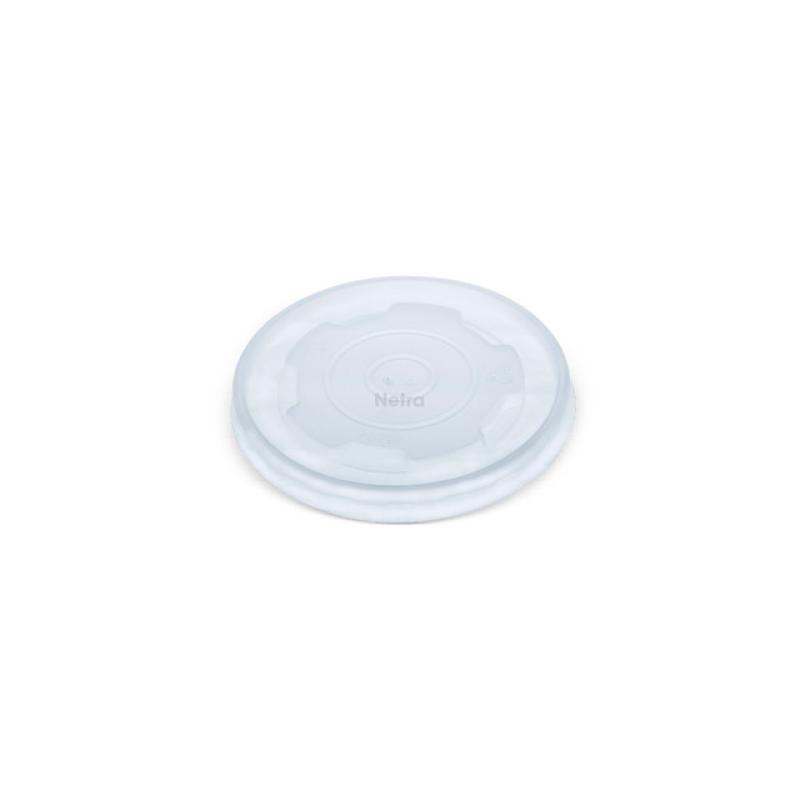 LID FLAT (PP) - ONETRAY - 115mm - No Hole Clear - suits 12-24oz Paper Soup Bowls/Tubs & 12-16oz Sugarcane Bowls - 500/CTN