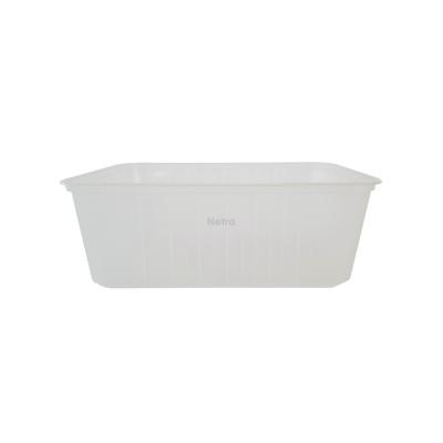 Ribbed Rect. Container [ONETRAY] - 1000ml Clear (Freezer Grade) 183x152x65mm 500/CTN