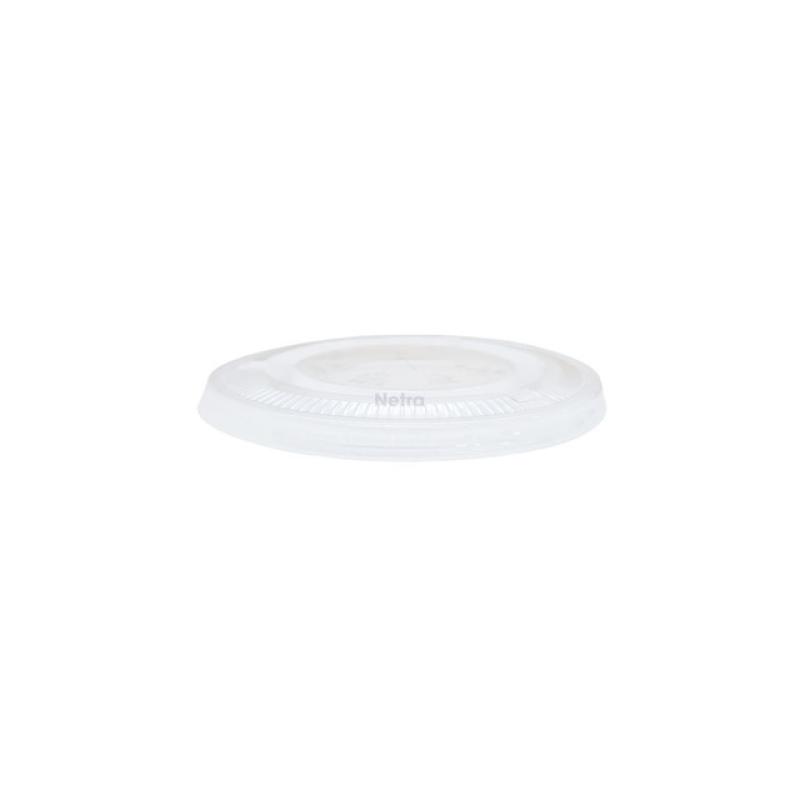 LID FLAT (RPET) - 98mm CLEAR - ‘X“ SLOT - BIOSERV - [0243930] / to suit 98mm RPET Cold Cups 12-24oz - 1000/CTN