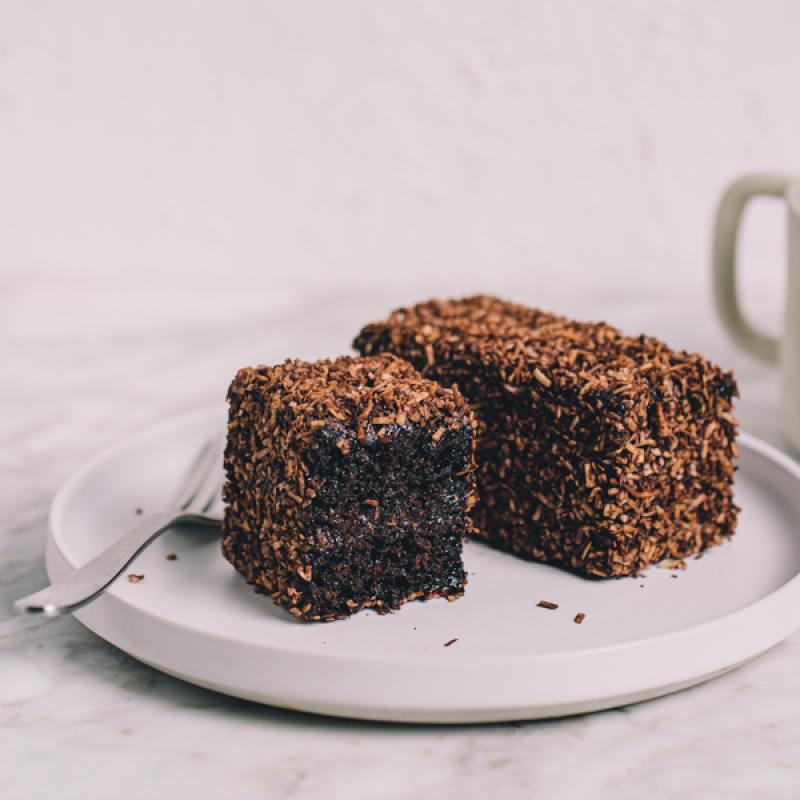 Vegan Double Choc Lamington
