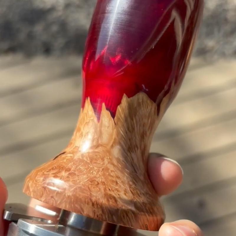 5 Star Pro - Flat - Unique Resin Burl Handle - Orange/Amber