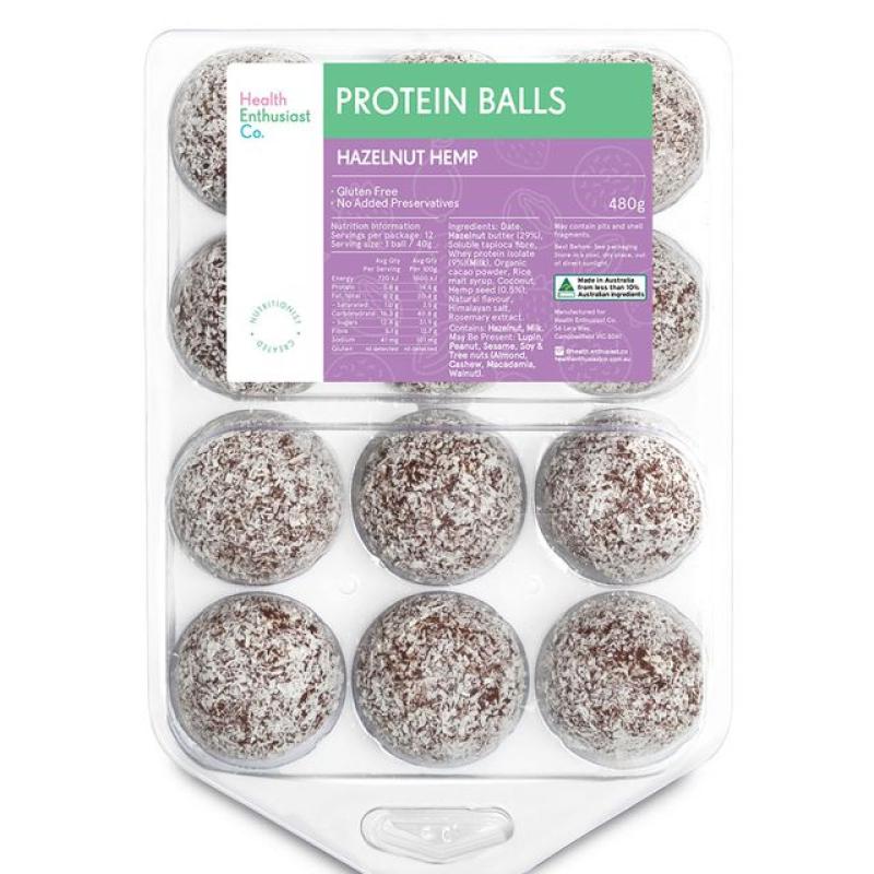 Hazelnut Hemp Protein Balls IUnwrapped 12x40g